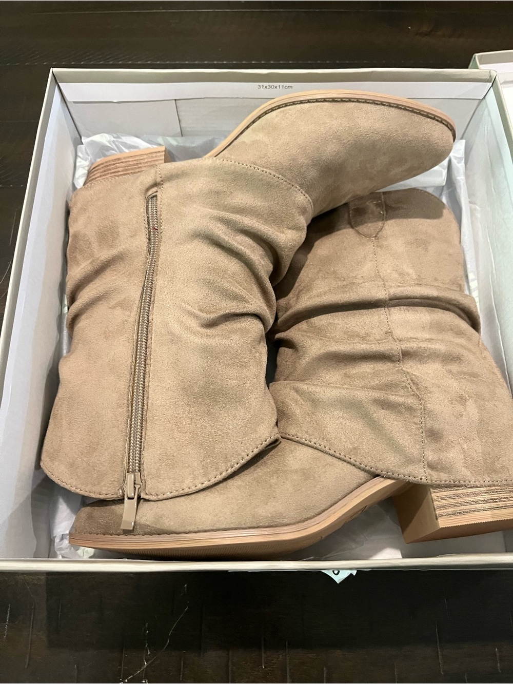 MIA Girl Women's Taupe Suede Slouch Ankle Boots size 7.5M 7.5 7 1/2 new - Picture 6 of 7
